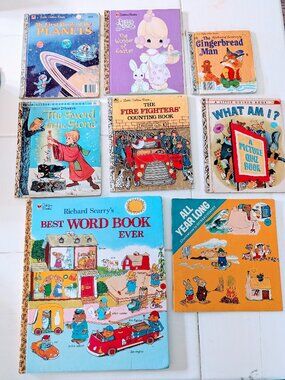 Mixed VTG Lot of 8 Little Golden Books 1st Ed Richard Scarry Disney 1949-2000